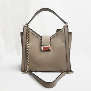 MICHAEL KORS Whitney Chain Shoulder Tote Leather